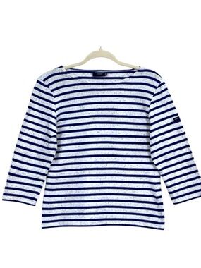 Saint James Galathee Breton Stripe Rainbow Nep Boat Neck 3/4 Sleeve Top US 6